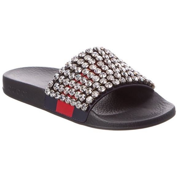 Gucci Shoes - GUCCI Women's Crystal Embellished Slides Size 39IT (9US) Made in Italy